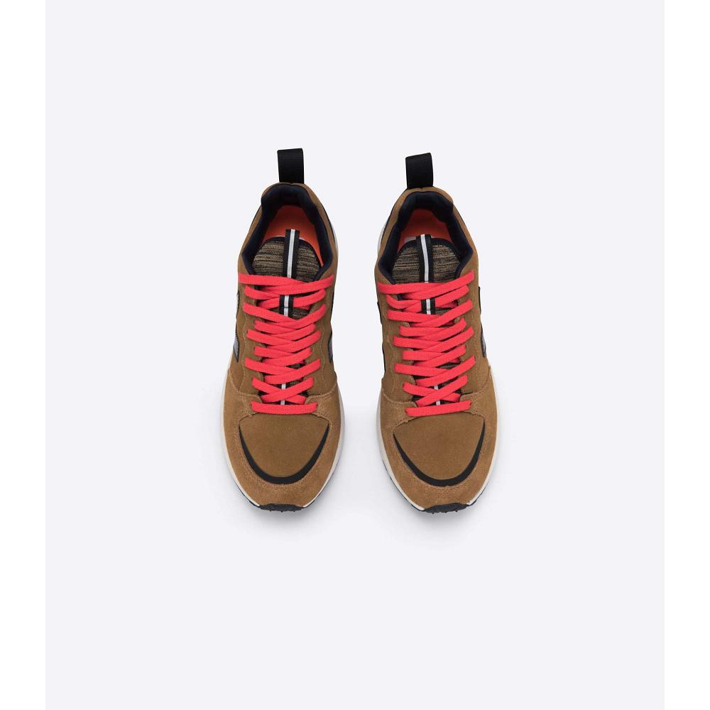 Veja VENTURI BASTILLE SUEDE Women's Running Shoes Brown | NZ 444AHK